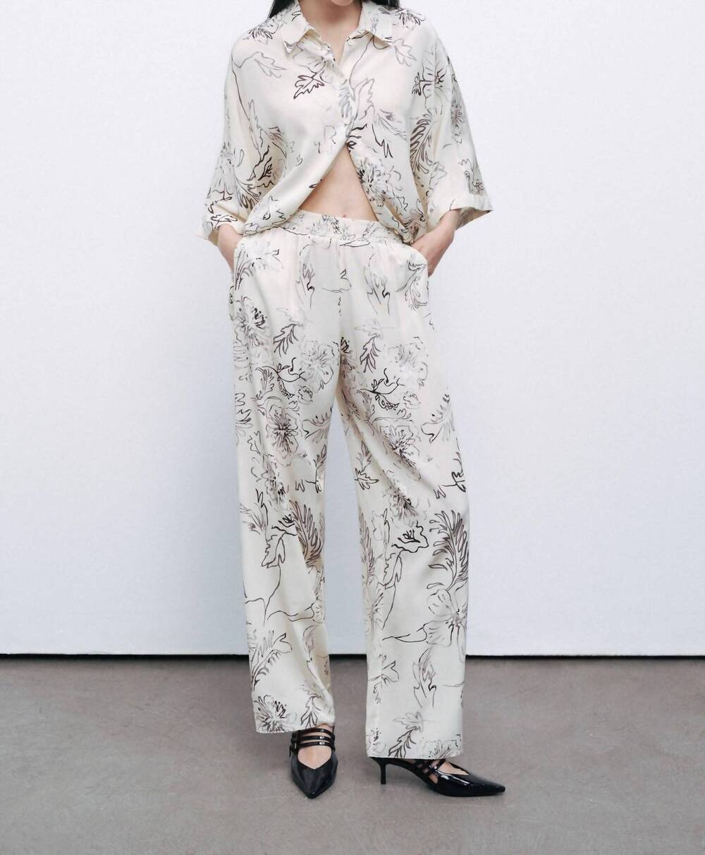 NEW NOCTURNE luster straight leg trousers in ivory